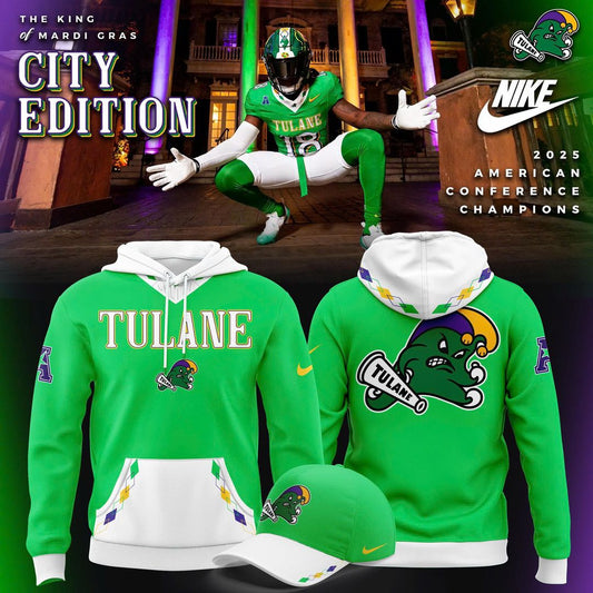 Tulane Green Wave Football Mardi Gras City Edition Hoodie