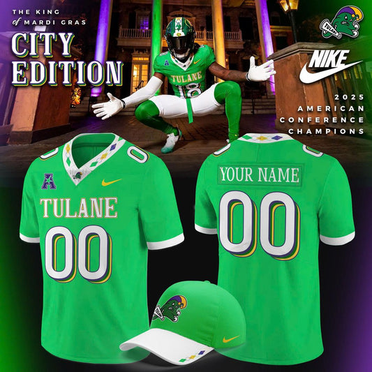 Tulane Green Wave Football Mardi Gras City Edition Football Jersey