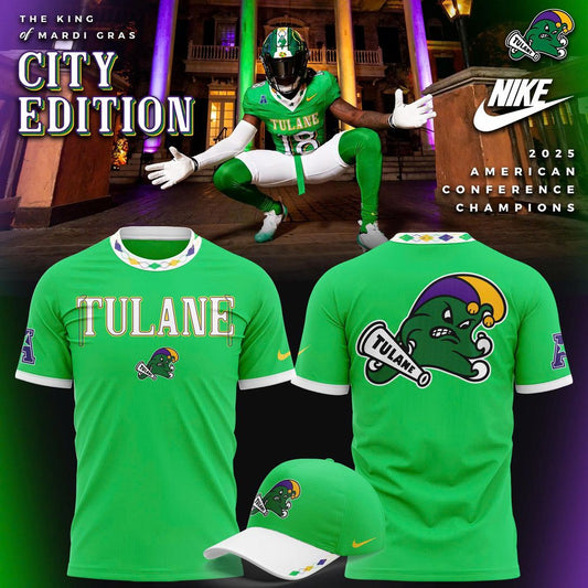Tulane Green Wave Football Mardi Gras City Edition T-Shirt