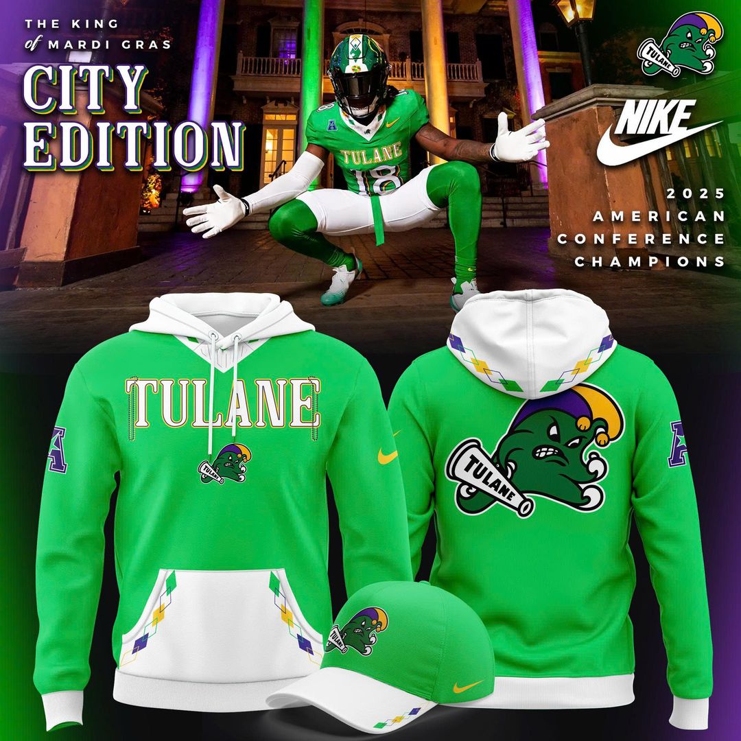 Tulane Green Wave Football Mardi Gras City Edition Hoodie