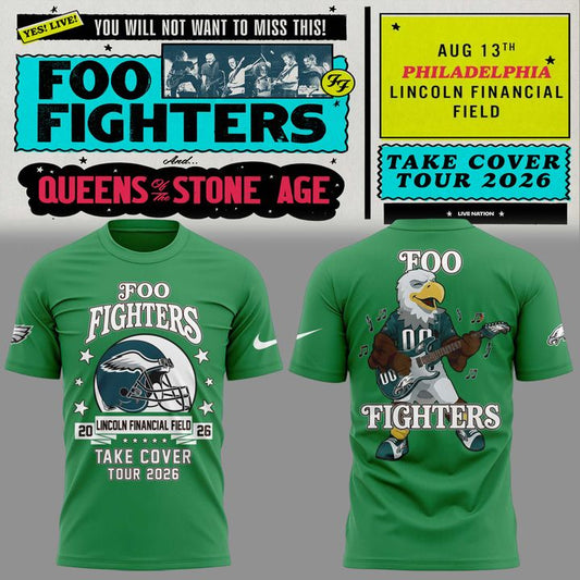 02.23. Special Foo Fighters x Philadelphia Eagles - Take Cover Tour 2026 T-Shirt