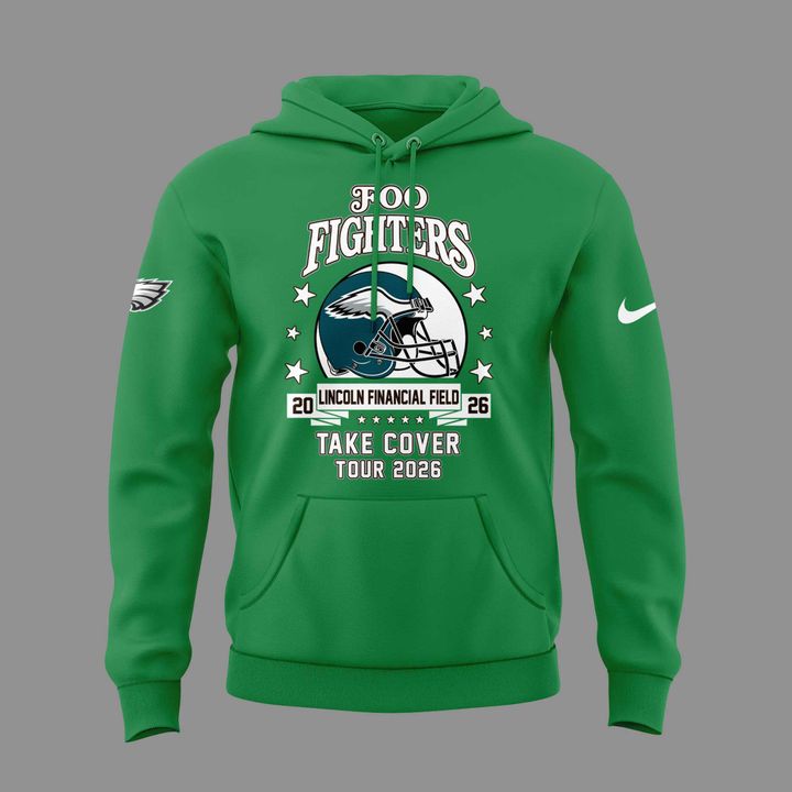 02.24. Perfect Hoodie Foo Fighters x Philadelphia Eagles - Take Cover Tour 2026 Hoodie