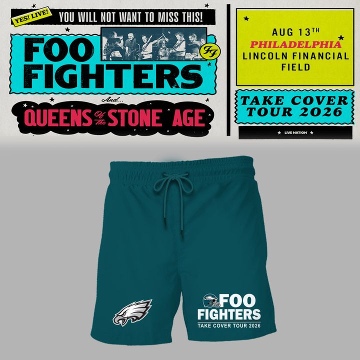 01. Newest Shirt Foo Fighters x Philadelphia Eagles - Take Cover Tour 2026 T-Shirt