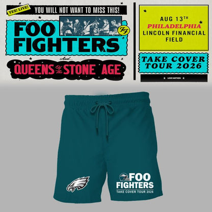 01. Newest Shirt Foo Fighters x Philadelphia Eagles - Take Cover Tour 2026 T-Shirt