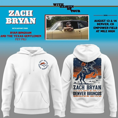 02.07. Special 2026 Hoodie Zach Bryan x Denver Broncos - With Heaven On Tour 2026 Hoodie