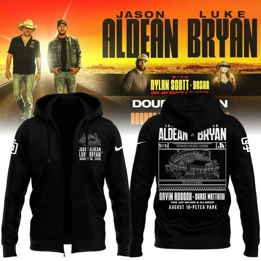 Limited Edition Jason Aldean and Luke Bryan x San Diego Padres Zip Hoodie 2026