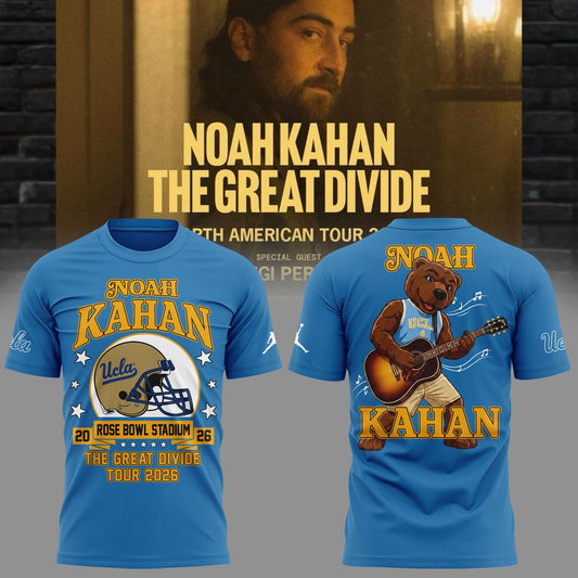 01.06. New Shirt Noah Kahan x UCLA Bruins Football - The Great Divide Tour 2026 T-Shirt