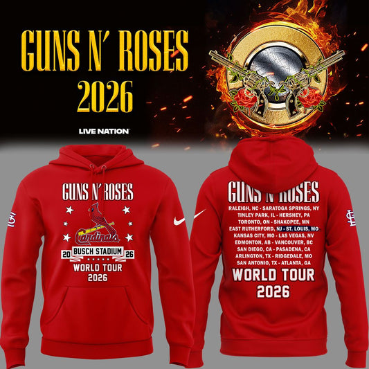 01.22. New Hoodie Guns N' Roses x St. Louis Cardinals - World Tour 2026 Hoodie