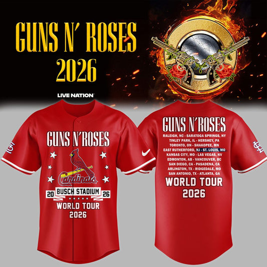 01.24. Special Baseball Jersey Guns N' Roses x St. Louis Cardinals - World Tour 2026 Baseball Jersey