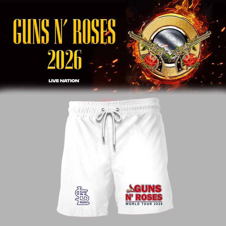01.12. New White Shirt Guns N' Roses x St. Louis Cardinals - World Tour 2026 T-Shirt