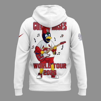01.35. Special White Hoodie Guns N' Roses x St. Louis Cardinals - World Tour 2026 Hoodie