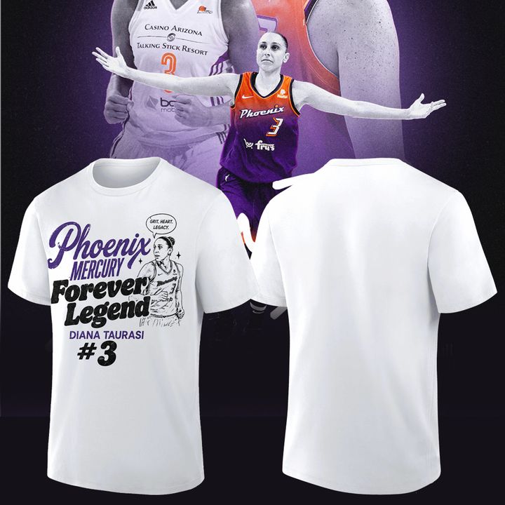 Unisex Diana Taurasi White Phoenix Mercury 20 Years 1 Team Portrait T-Shirt