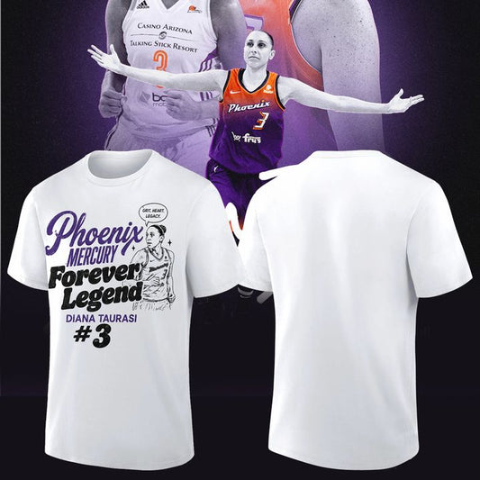 Unisex Diana Taurasi White Phoenix Mercury 20 Years 1 Team Portrait T-Shirt