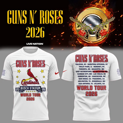 01.06. Guns N' Roses x St. Louis Cardinals - World Tour 2026 T-Shirt