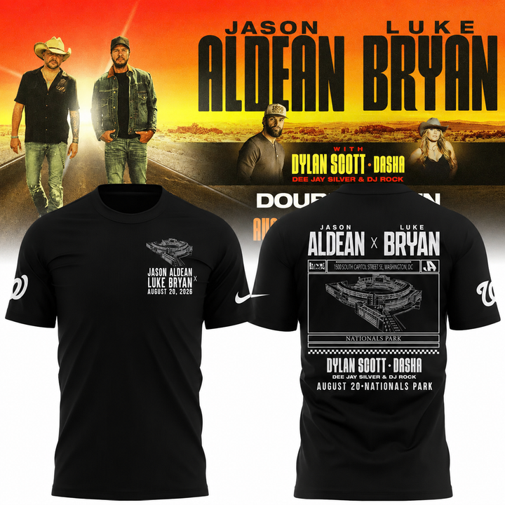 Limited Edition Jason Aldean and Luke Bryan x Washington Nationals Tshirt 2026