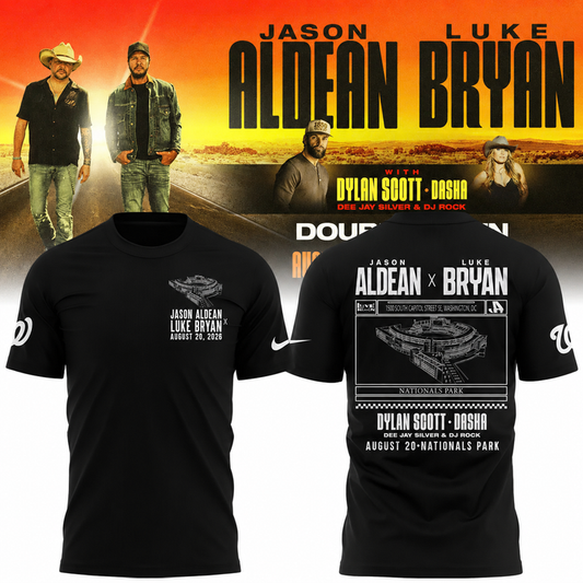 Limited Edition Jason Aldean and Luke Bryan x Washington Nationals Tshirt 2026