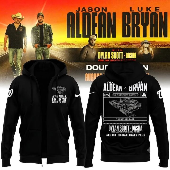 Limited Edition Jason Aldean and Luke Bryan x Washington Nationals ZipHoodie 2026