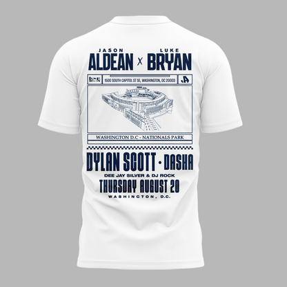 Limited Edition Washington Nationals x Jason Aldean And Luke Bryan White T-Shirt