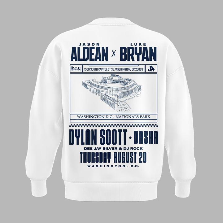 Limited Edition Washington Nationals x Jason Aldean And Luke Bryan White Sweatshirt