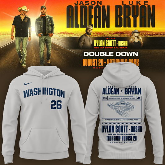 Limited Edition Washington Nationals x Jason Aldean And Luke Bryan Gray Hoodie