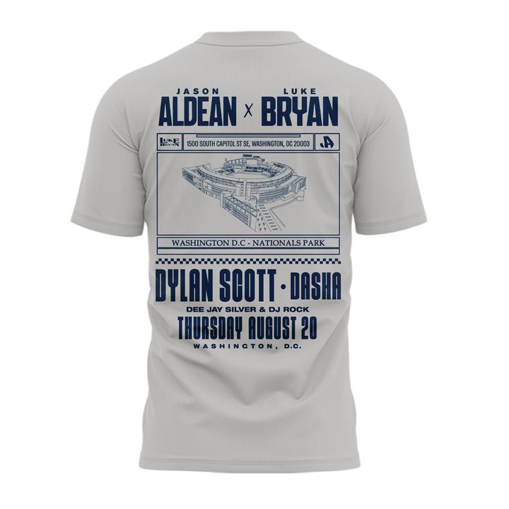 Limited Edition Washington Nationals x Jason Aldean And Luke Bryan Gray T-Shirt