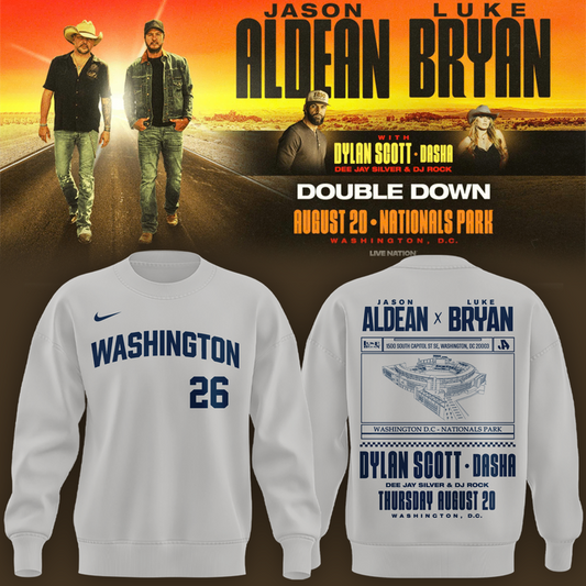 Limited Edition Washington Nationals x Jason Aldean And Luke Bryan Gray Sweatshirt
