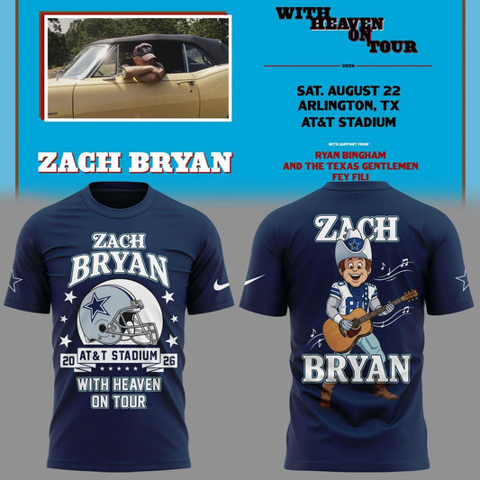 01. Dallas Cowboy x Zach Bryan - With Heaven On Tour 2026 T-Shirt