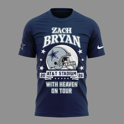 01.03. Limited Edition Dallas Cowboy x Zach Bryan - With Heaven On Tour 2026 T-Shirt