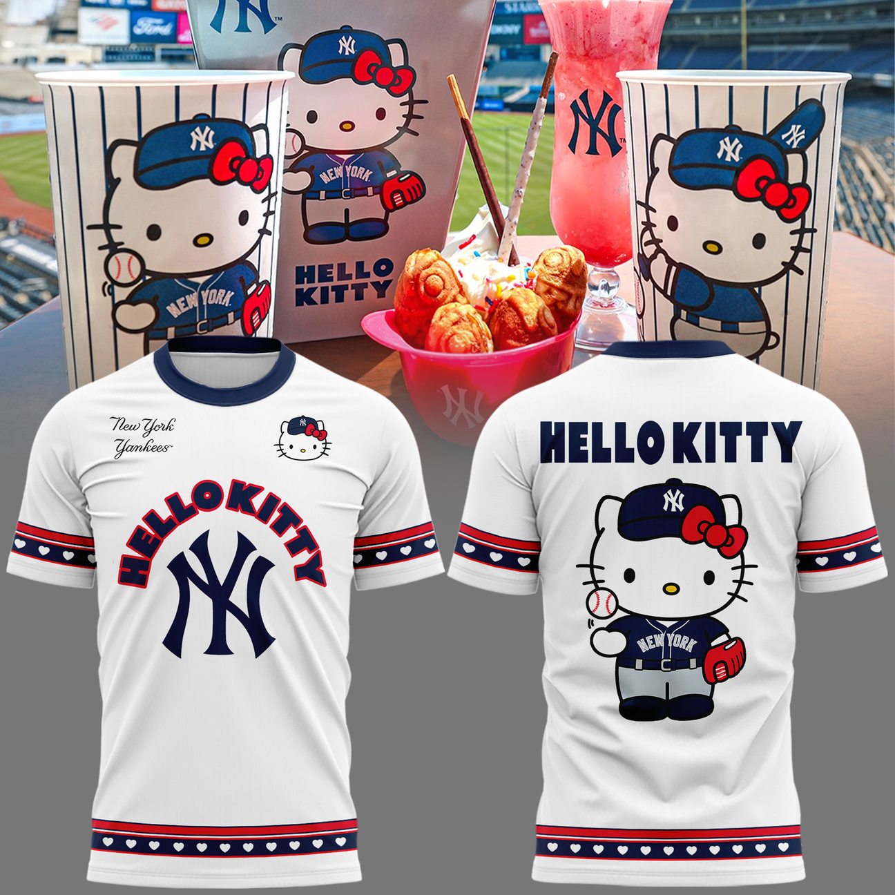 Limited Edition New York Yankees x Hello Kitty Tshirt 2026
