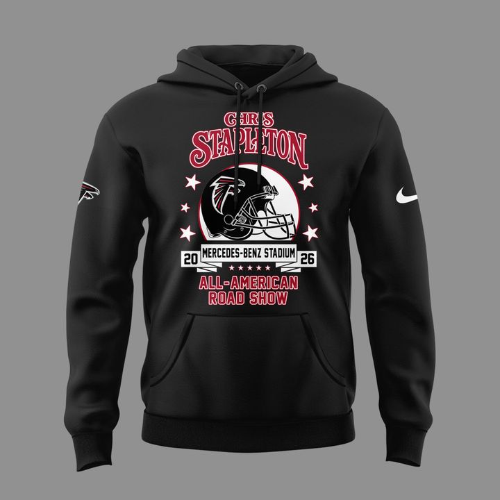 03.35. Black Hoodie Chris Stapleton x Atlanta Falcons - All American Road Show 2026 Hoodie