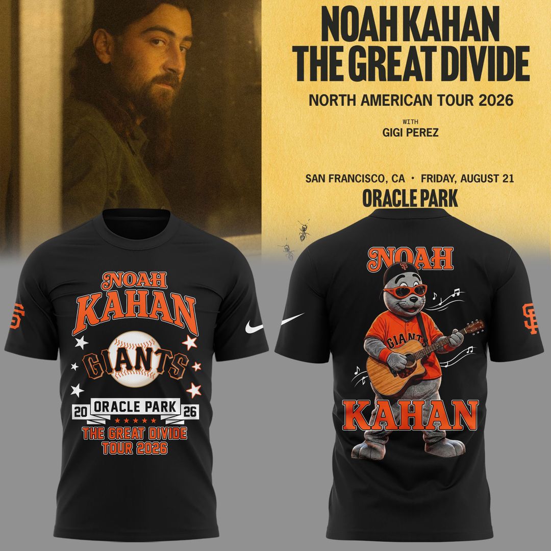 01.03. New Shirt Noah Kahan x San Francisco Giants - The Great Divide Tour 2026 T-Shirt