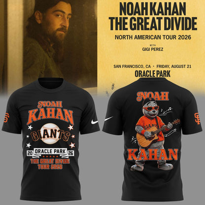 01.03. New Shirt Noah Kahan x San Francisco Giants - The Great Divide Tour 2026 T-Shirt