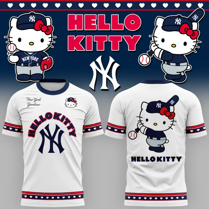 09. New Shirt New York Yankees x Hello Kitty Game Night 2026 Baseball Graphic T-Shirt