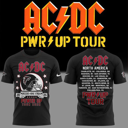 01. Black Shirt AC/DC x Atlanta Falcons - Power Up Tour 2026 T-Shirt