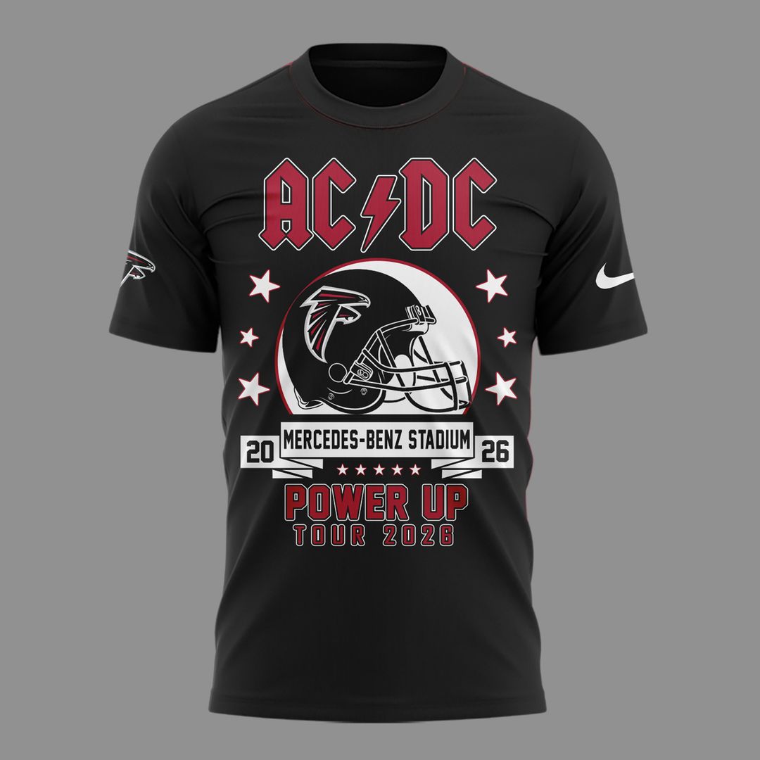 01.06. New Black Shirt Mascots Atlanta Falcons x AC/DC - Power Up Tour 2026 T-Shirt