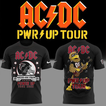 01.06. New Black Shirt Mascots Atlanta Falcons x AC/DC - Power Up Tour 2026 T-Shirt