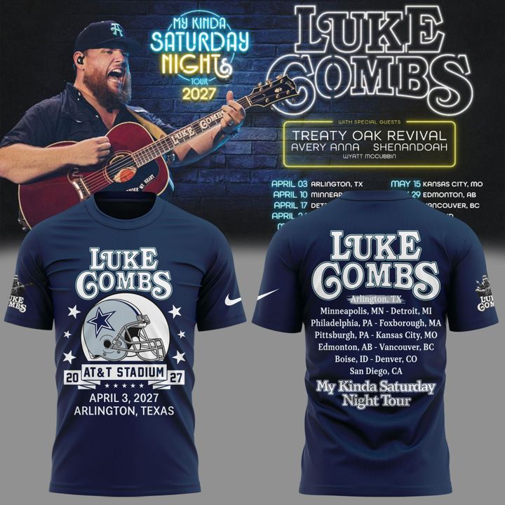 03. Luke Combs x Dallas Cowboys - My Kinda Saturday Night Tour 2027 T-Shirt