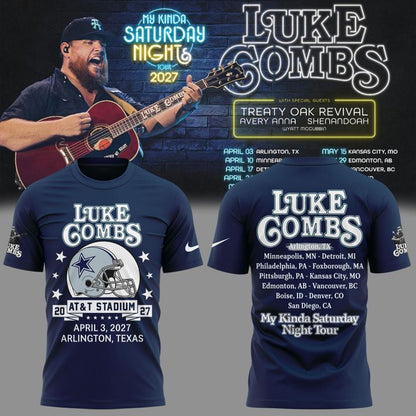 03. Luke Combs x Dallas Cowboys - My Kinda Saturday Night Tour 2027 T-Shirt
