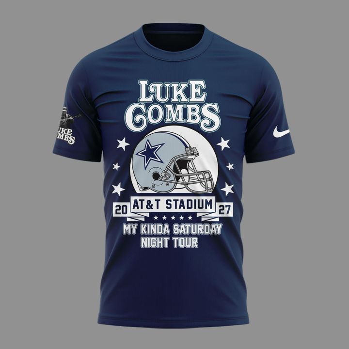 12. Limited Edition Luke Combs x Dallas Cowboys - My Kinda Saturday Night Tour 2027 T-Shirt