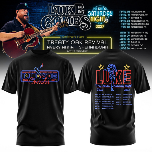30. Perfect Edition 2027 Luke Combs - My Kinda Saturday Night Tour 2027 T-Shirt