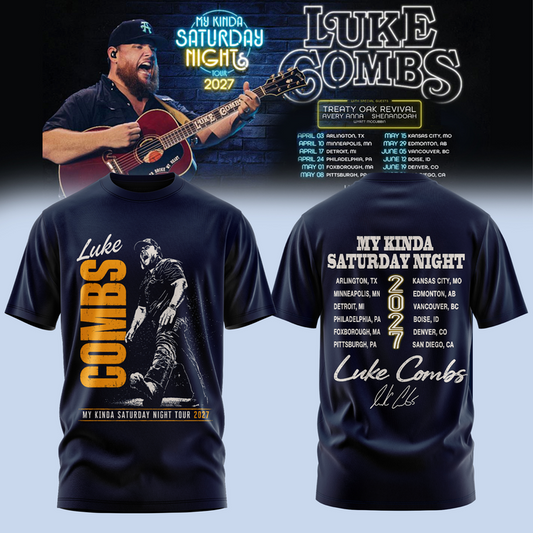 76. Perfect Edition My Kinda Saturday Night Tour 2027 - Luke Combs T-Shirt
