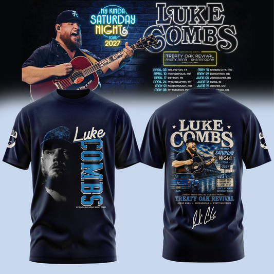 80. Black My Kinda Saturday Night Tour 2027 - Luke Combs T-Shirt