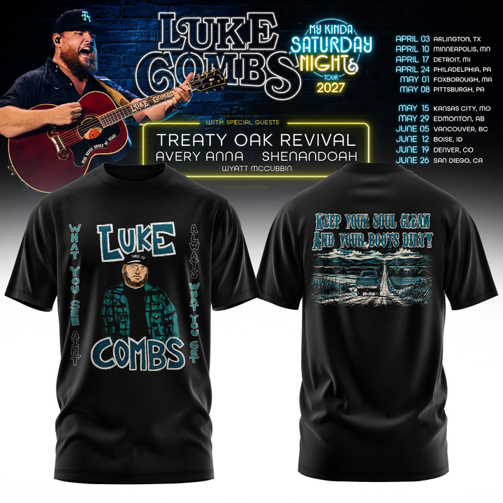 92. New Shirt My Kinda Saturday Night Tour 2027 - Luke Combs Tour 2027 T-Shirt