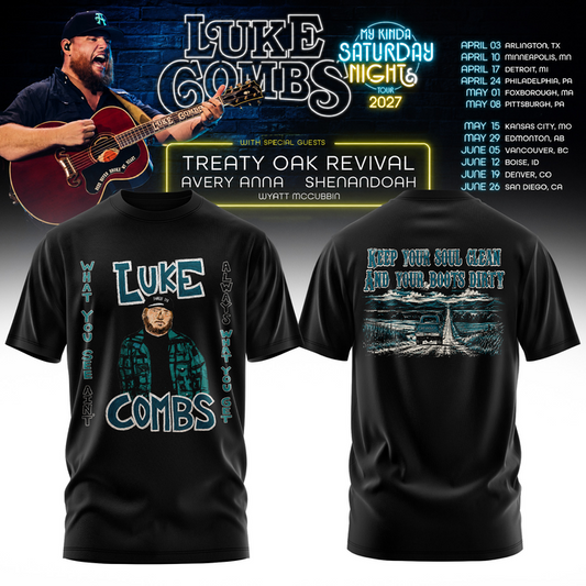 92. New Shirt My Kinda Saturday Night Tour 2027 - Luke Combs Tour 2027 T-Shirt
