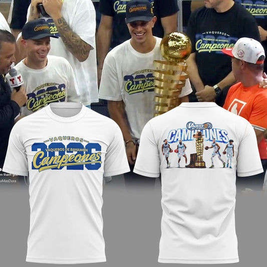 01. White Shirt Champions 2026 Vaqueros de Bayamón T-Shirt