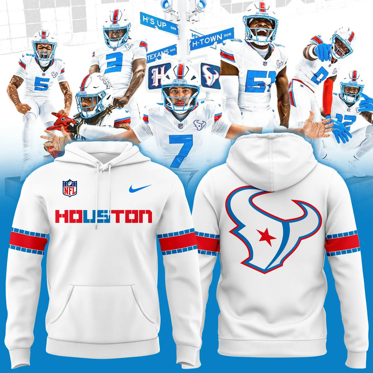 2. Houston Texans Rivalries By the H. For the H. 2026 Hoodie - White