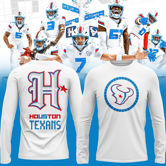 1. Houston Texans Rivalries By the H. For the H. 2026 Long Tee / White