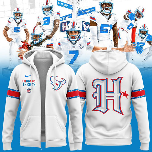 Houston Texans Rivalries By the H. For the H. 2026 Zip Hoodie / White
