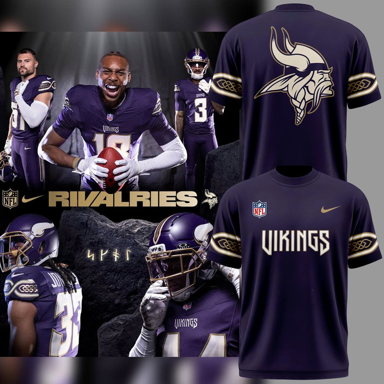 2026 Rivalries Uniforms Minnesota Vikings T-Shirt