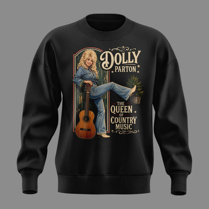 11.06. Black Sweatshirt Dolly Parton Rest In Peace - The Queen Of Country Music 1946-2026 Sweatshirt